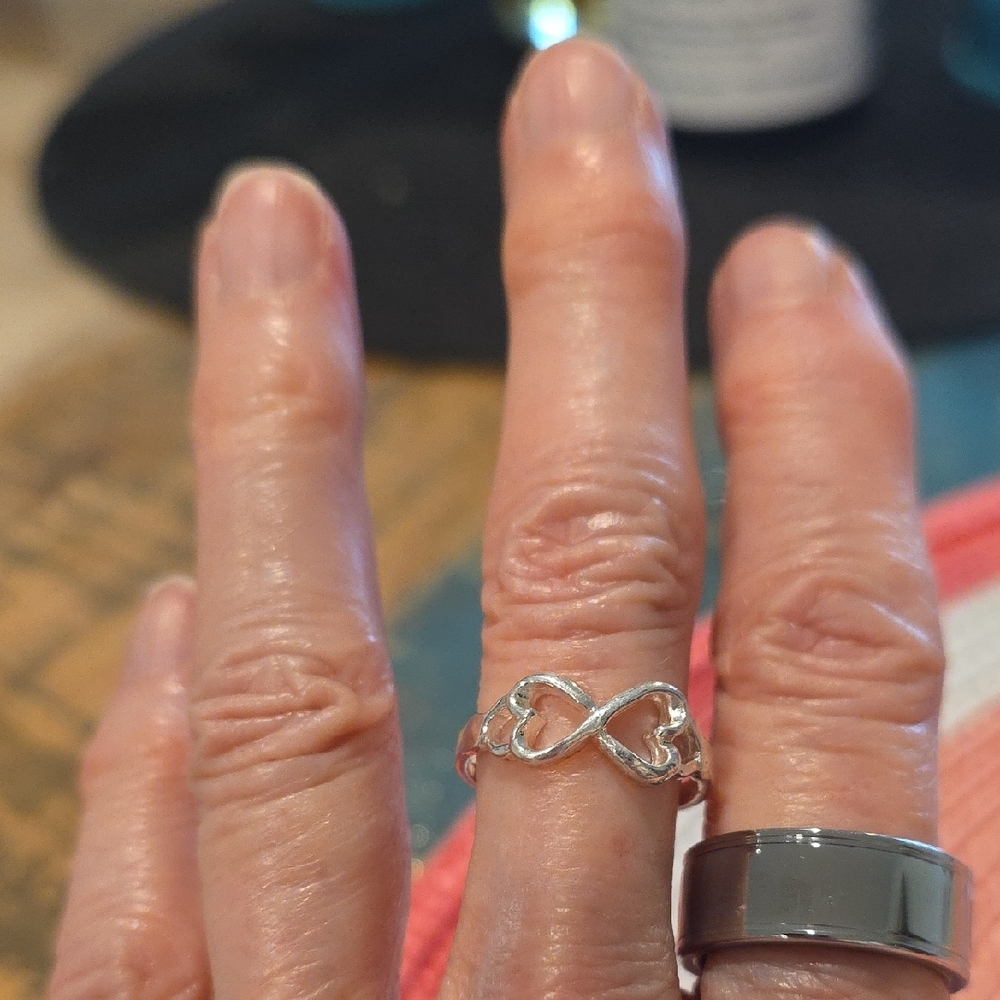 Stylish Silver Infinity‎ Heart Ring